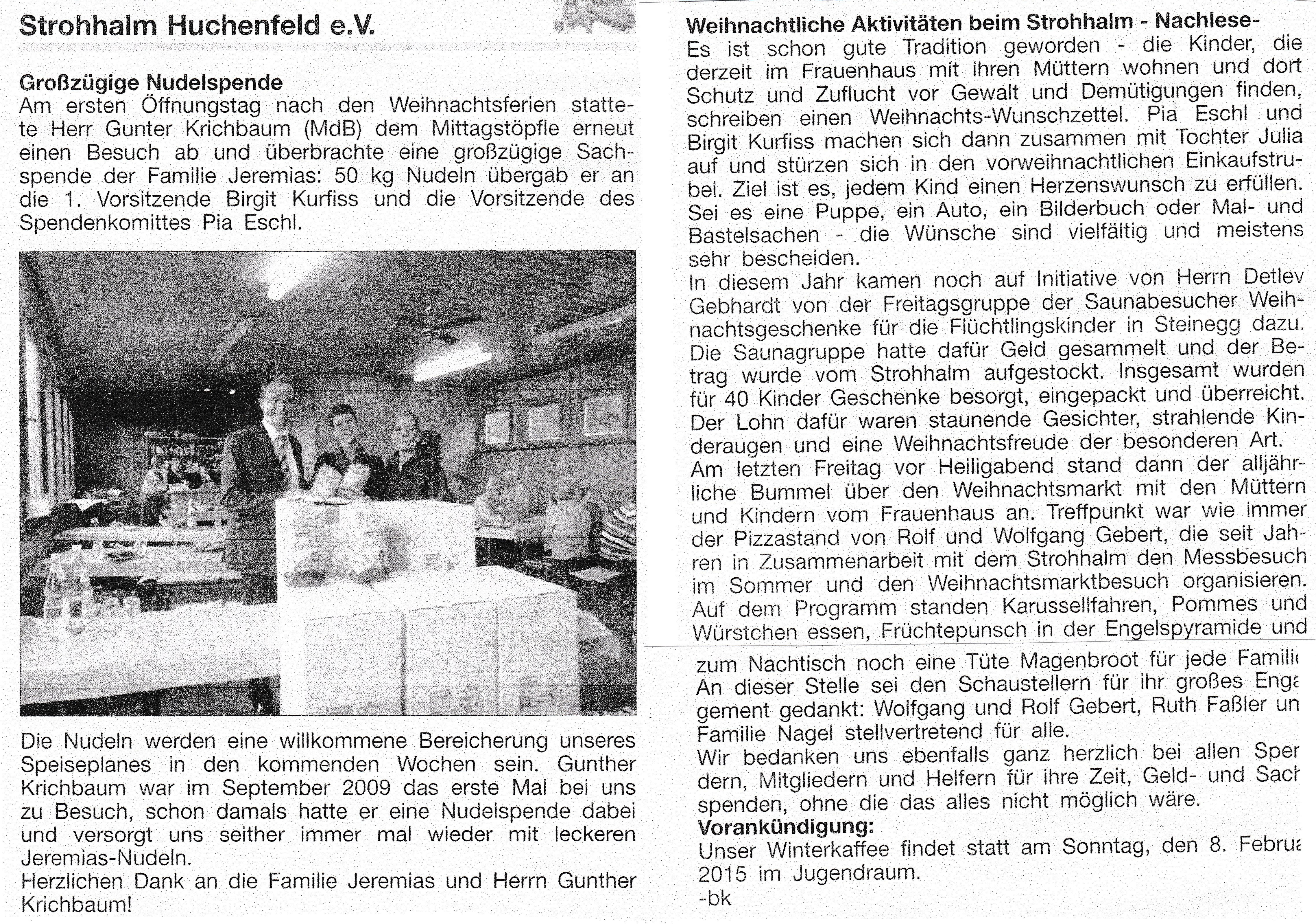 Herr Kriechbaum ist zu Besuch .. und hat ne kr&auml;ftige Spende dabei! Vielen Dank